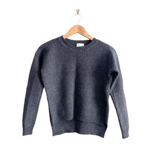 Wilfred Free Sweater Hi-Low Thick Knit Gray Crew Neck Women's S Long Sleeved